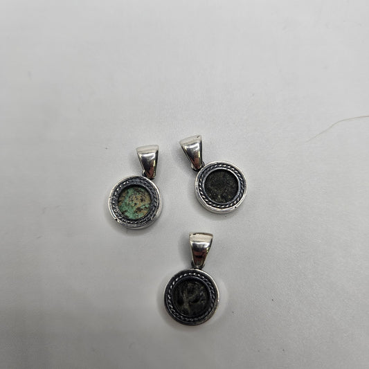Small Widows Mite Ancient Coin Pendant.