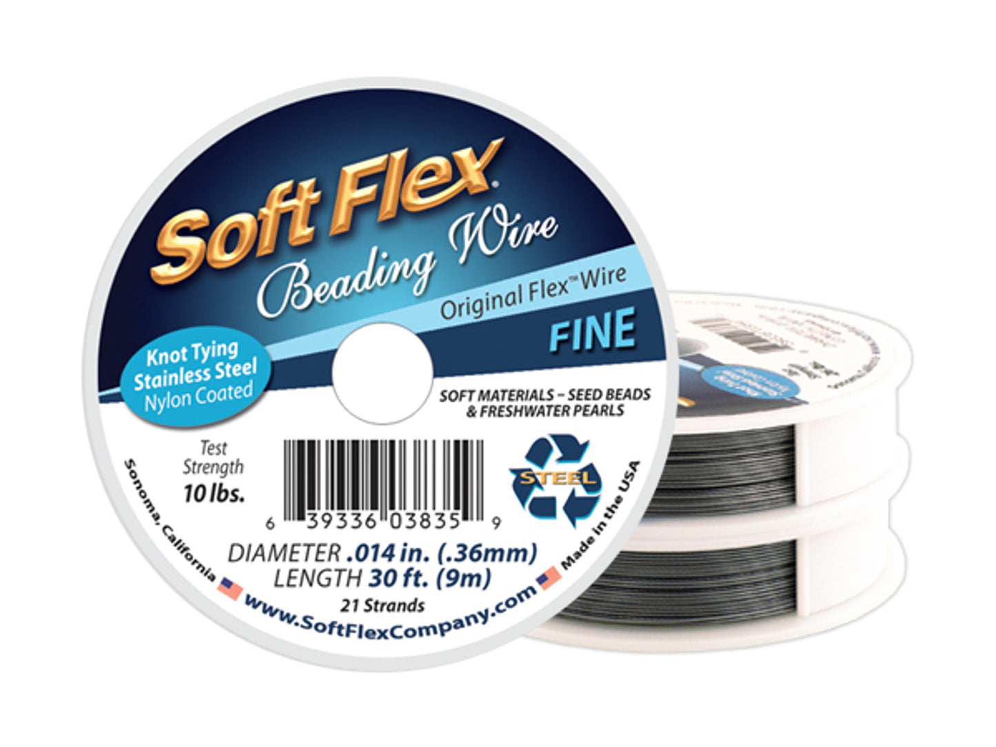 Soft Flex Wire FINE 0.14 DIA 100ft SATIN SILVER.