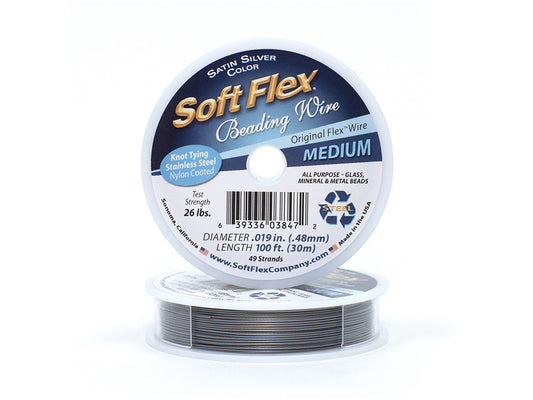 Soft Flex Wire MEDIUM 0.19 DIA 100 FT Satin Silver.