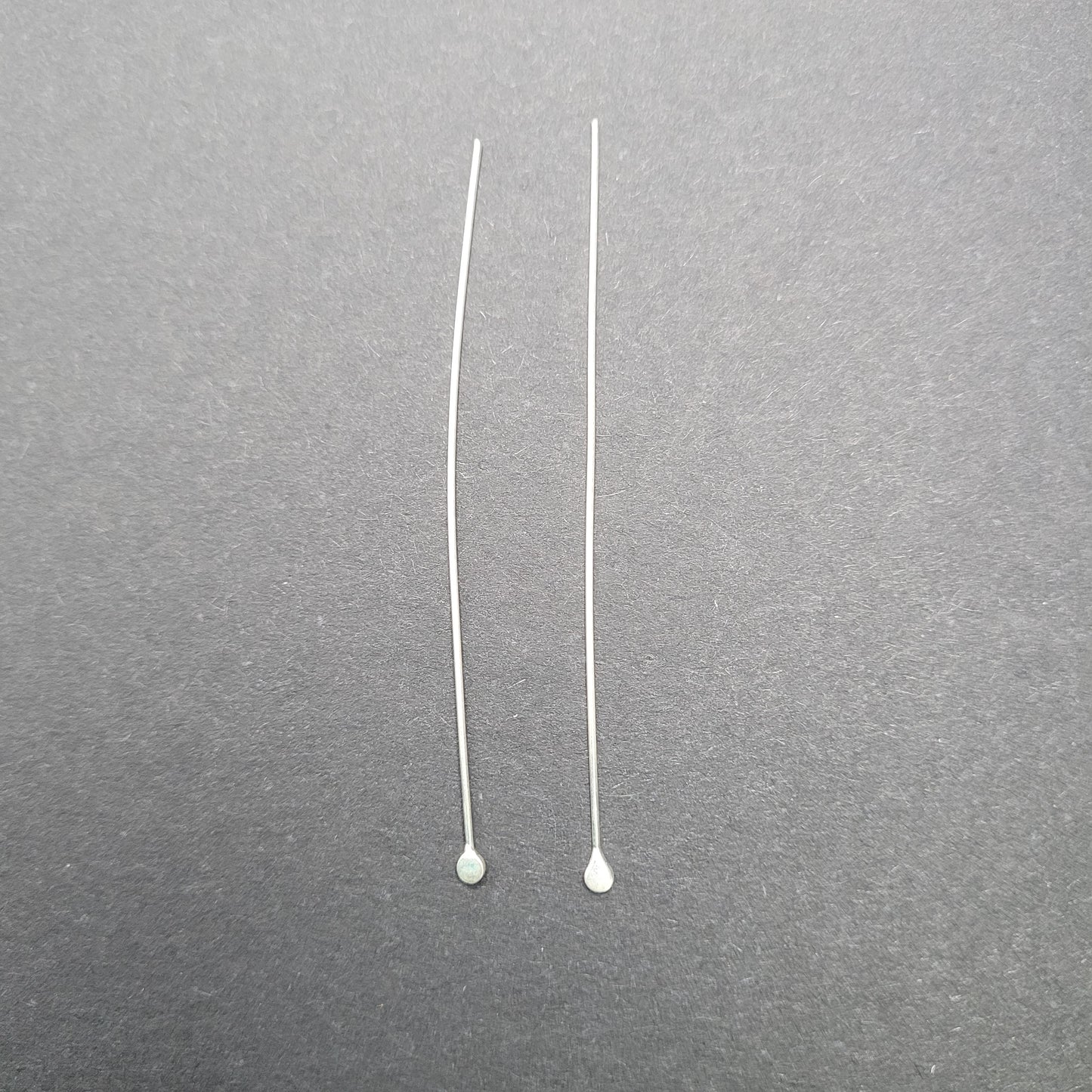 Sterling Silver 3 Inch Headpin With Hammered End Sold By Pair.