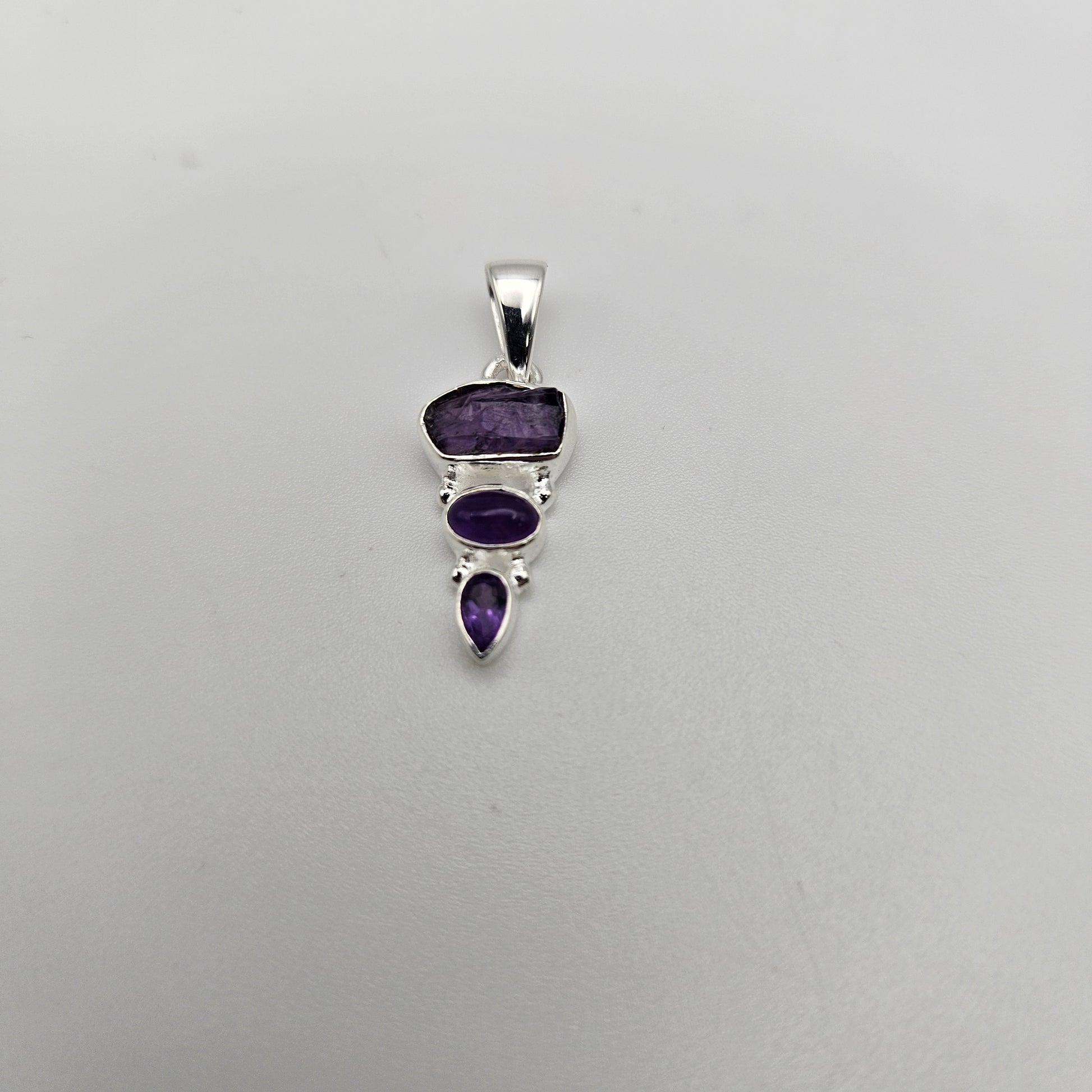 Sterling Silver Amethyst Combo Pendant.