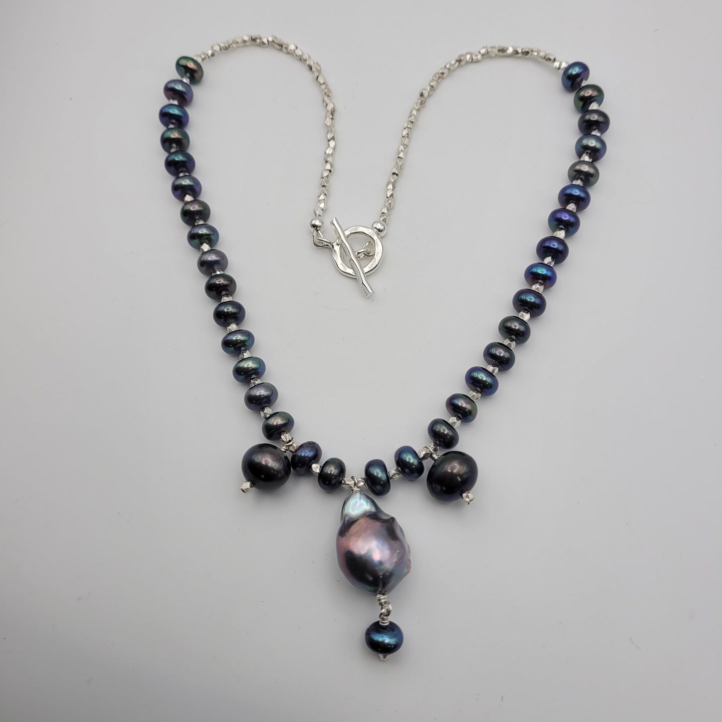Sterling Silver And Freshwater Pearl Necklace.