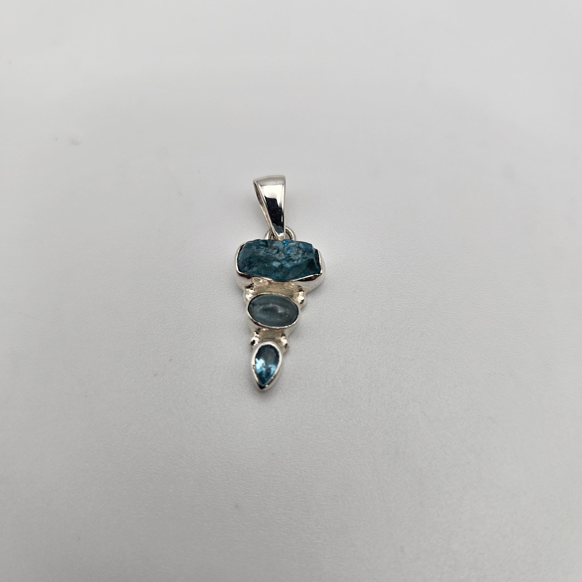 Sterling Silver Apatite Combo Pendant.