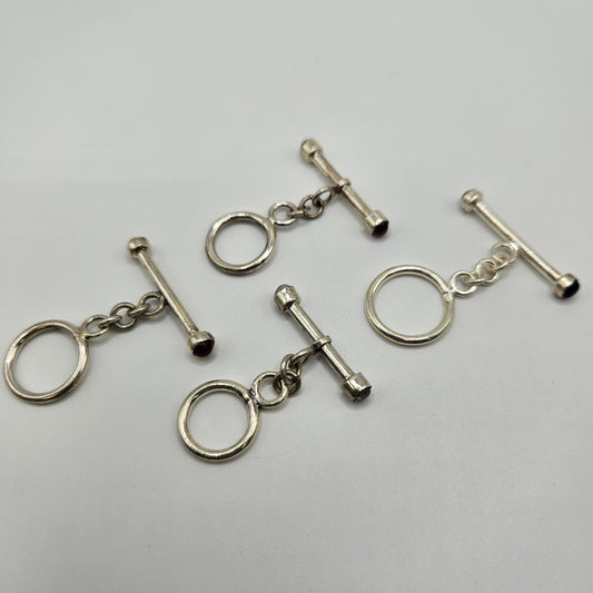 Sterling Silver Assorted Gemstone Toggle Clasp.
