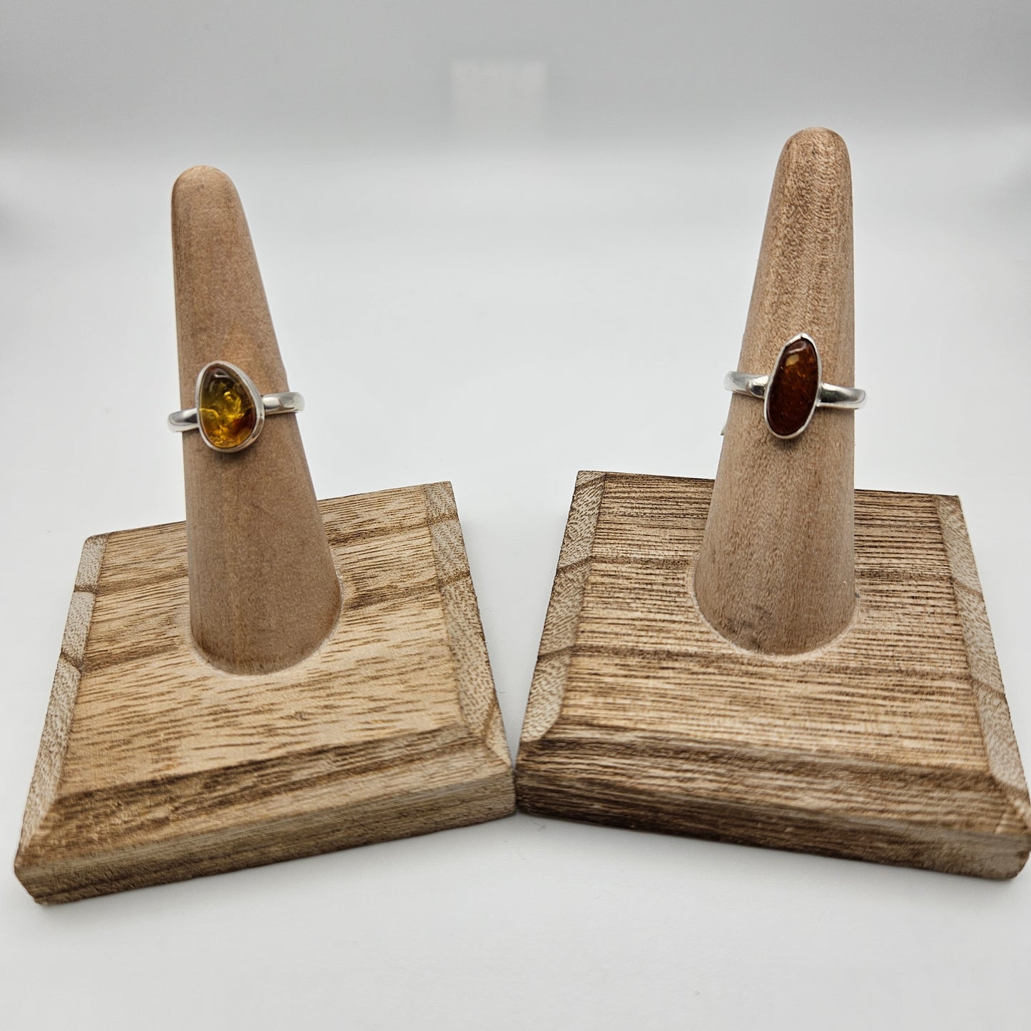 Sterling Silver Baltic Amber Ring Size 7.