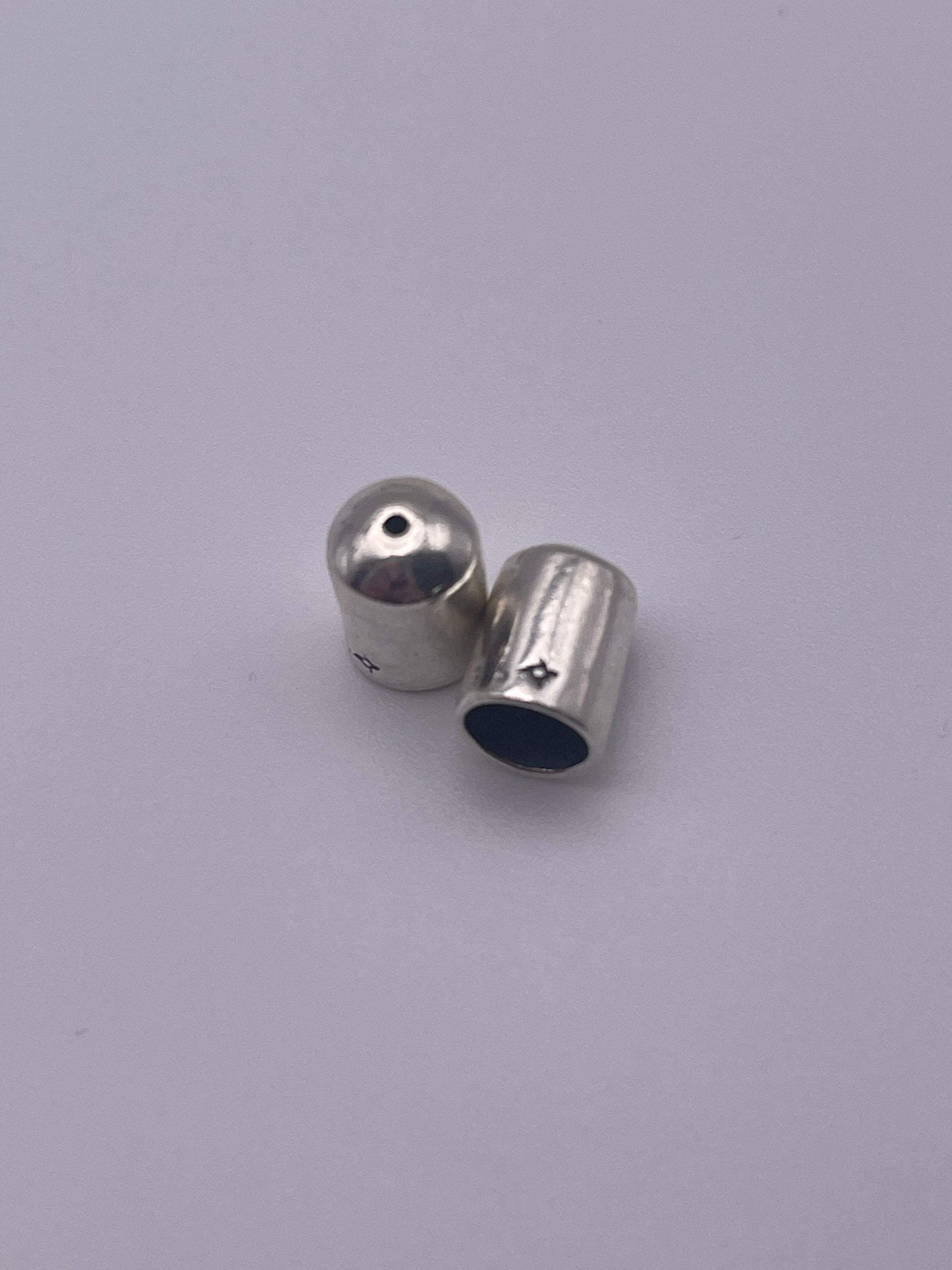 Sterling Silver Bead End 8mm 6mm Hole Single.