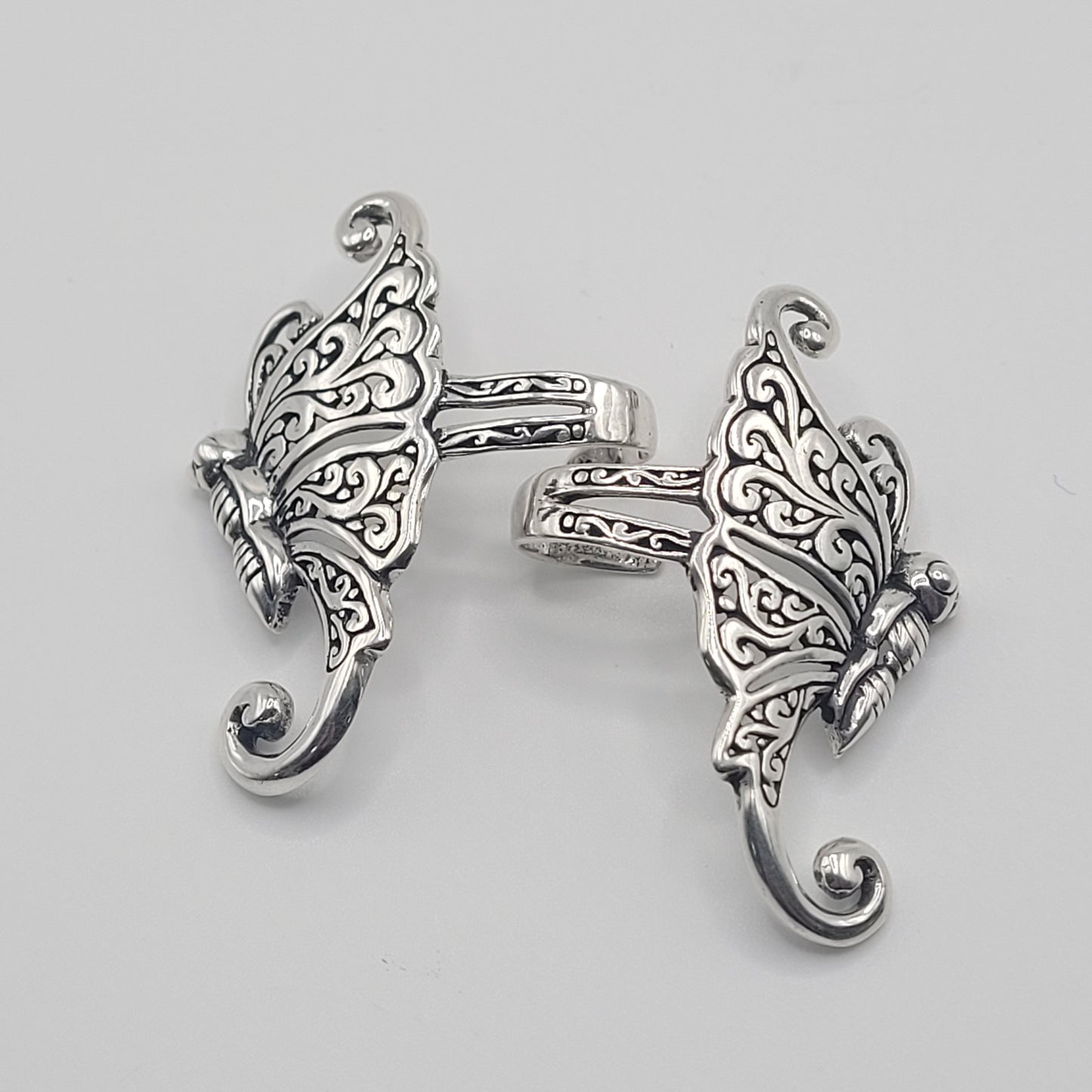 Sterling Silver Butterfly Ear Cuffs.