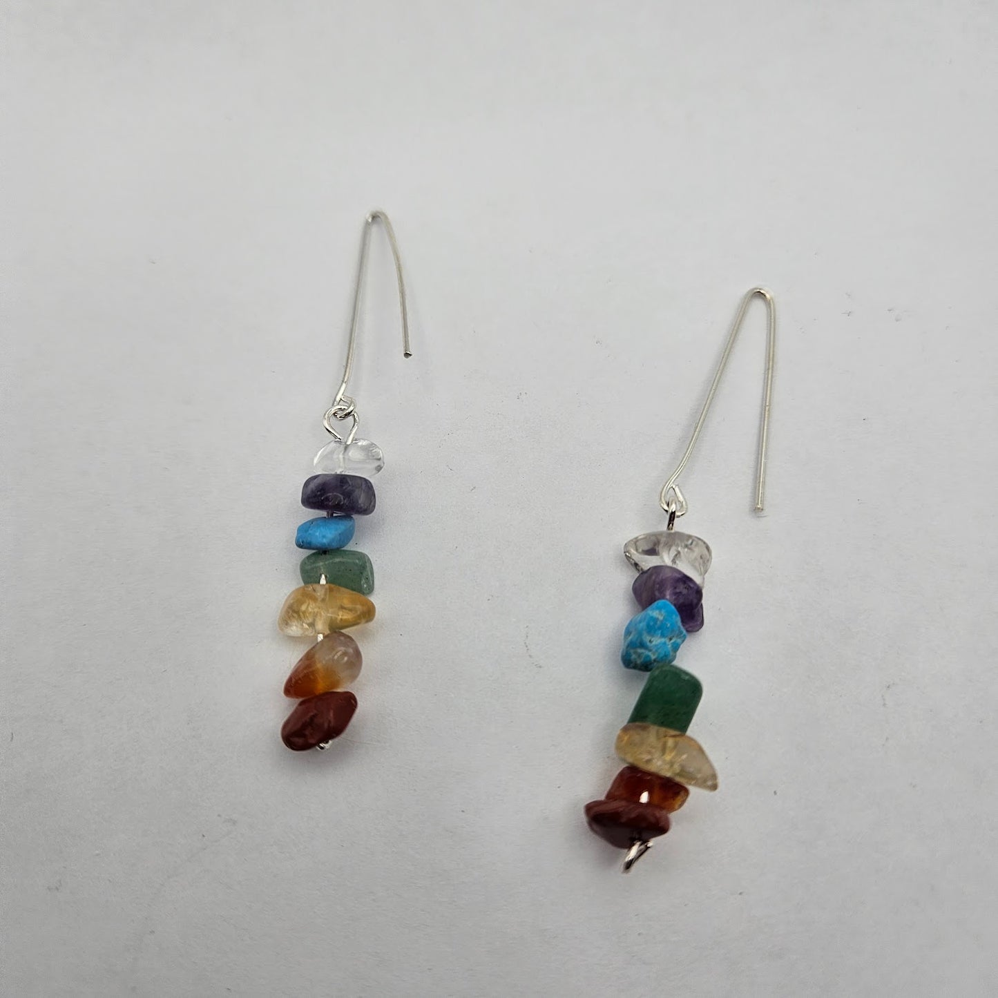 Sterling Silver Chakra Earing Drops.