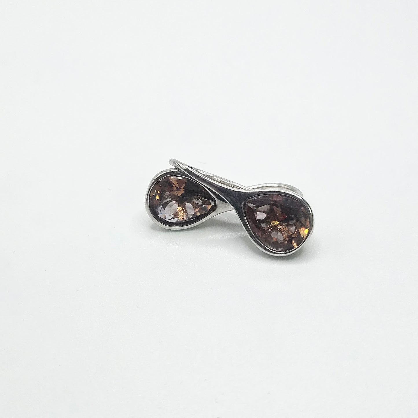 Sterling Silver Bezel Set Color Change Gemstone Earrings.