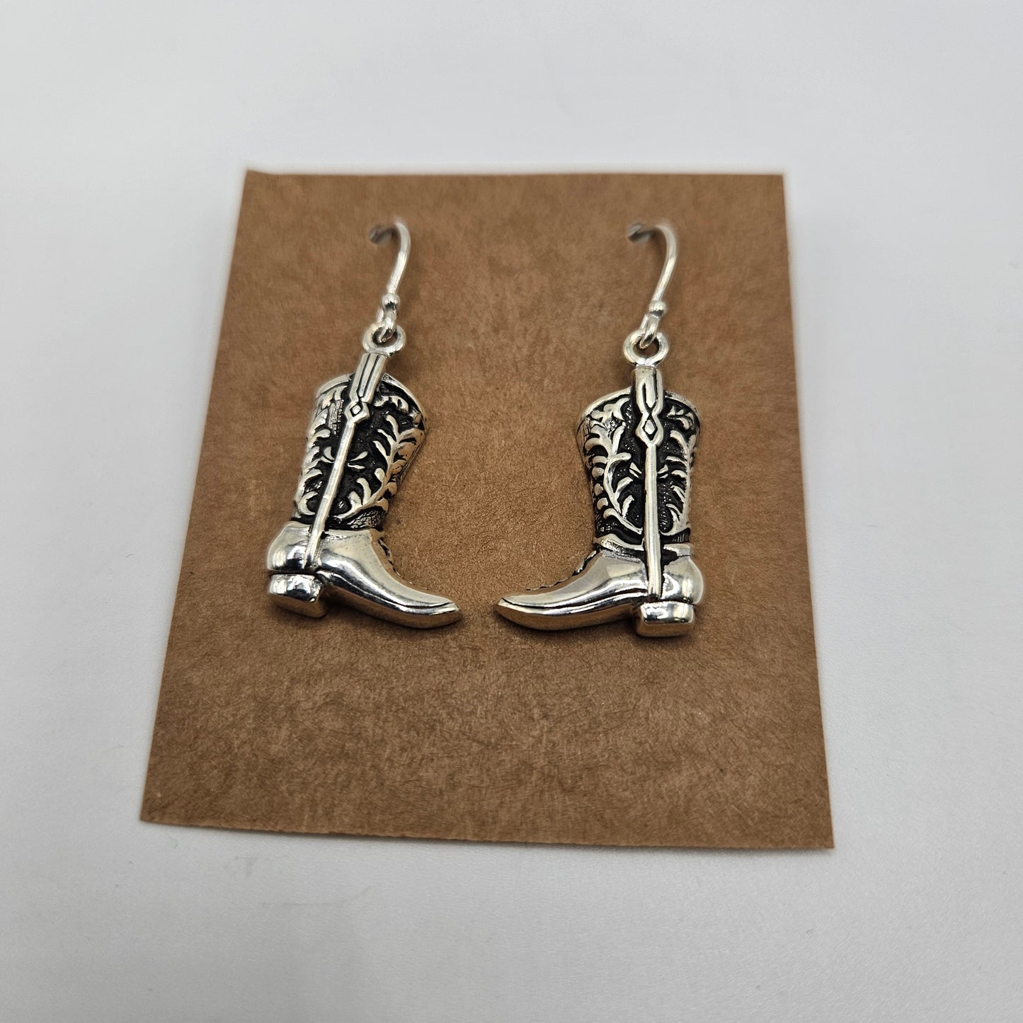Sterling Silver Cowboy Boots Earrings.