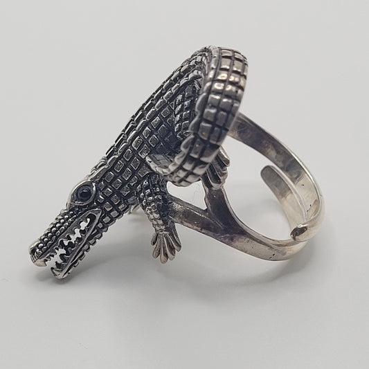 Sterling Silver Crocodile Ring.