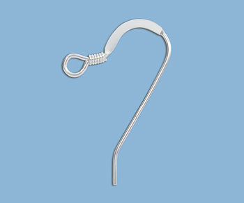 Sterling Silver Earwire with Coil 19.5mm.