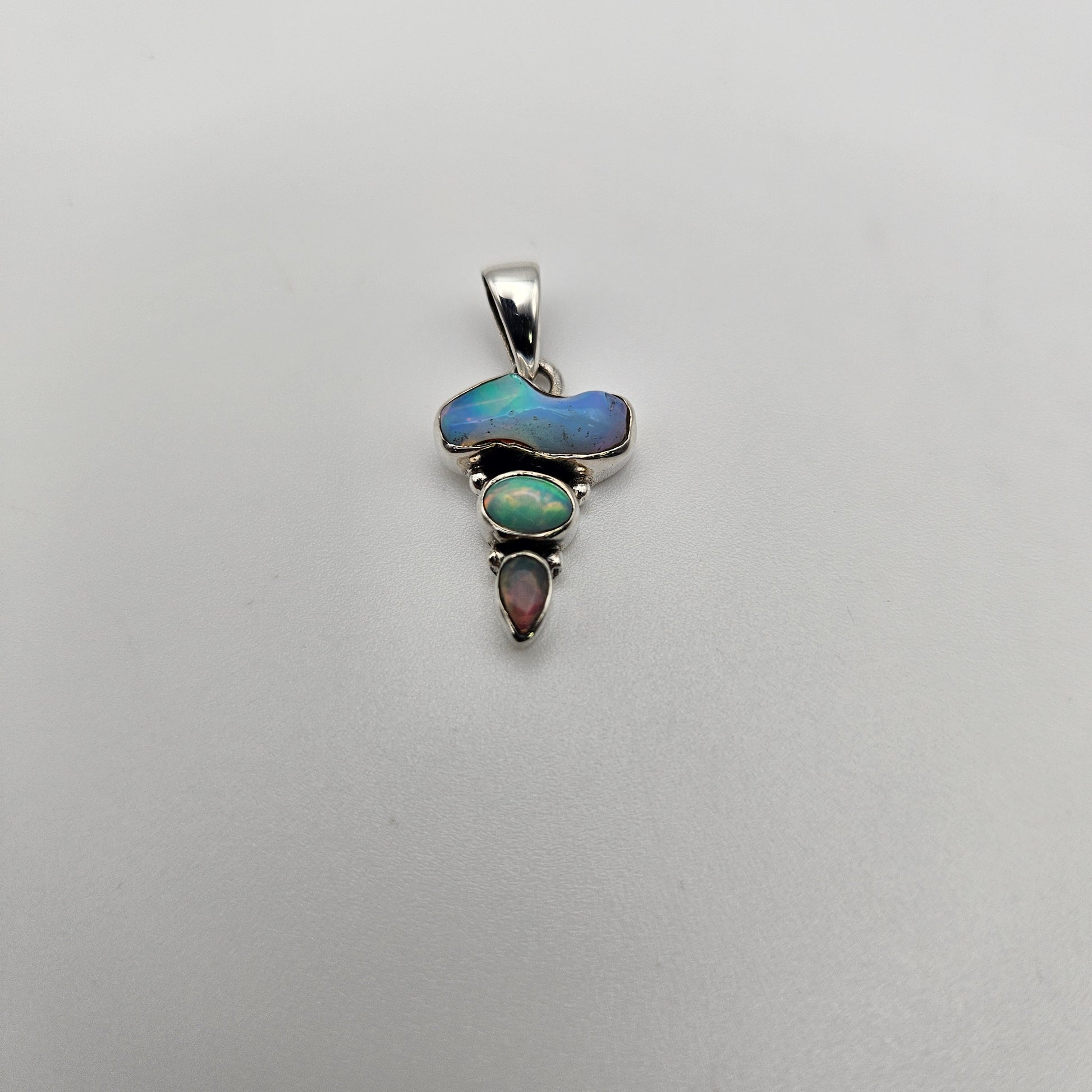 Sterling Silver Ethiopian Opal Combo Pendant.