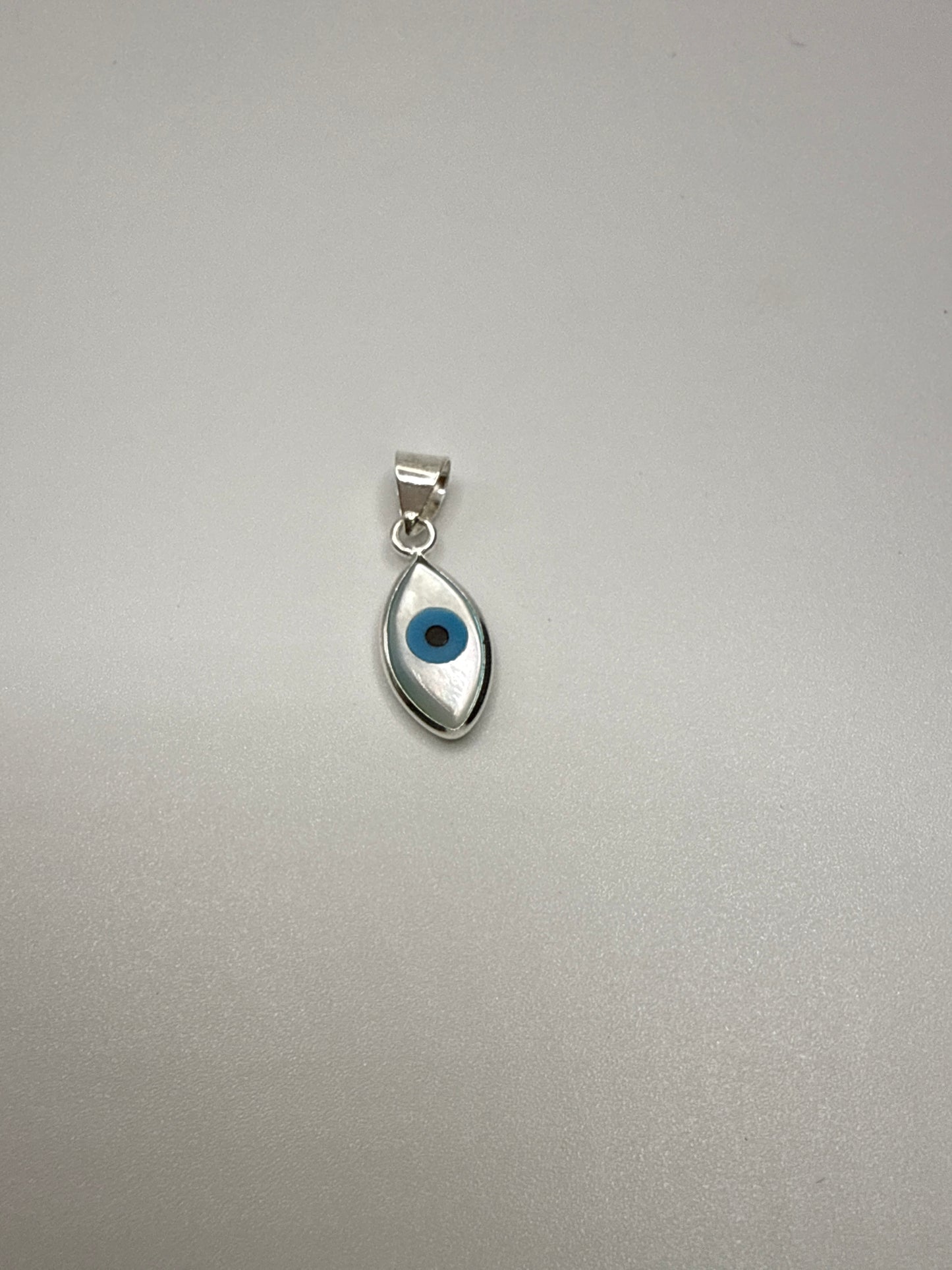 Sterling Silver Evil Eye Shell Charm.