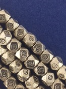 Sterling Silver Faceted Cube Bead w/ Flower 4mm.