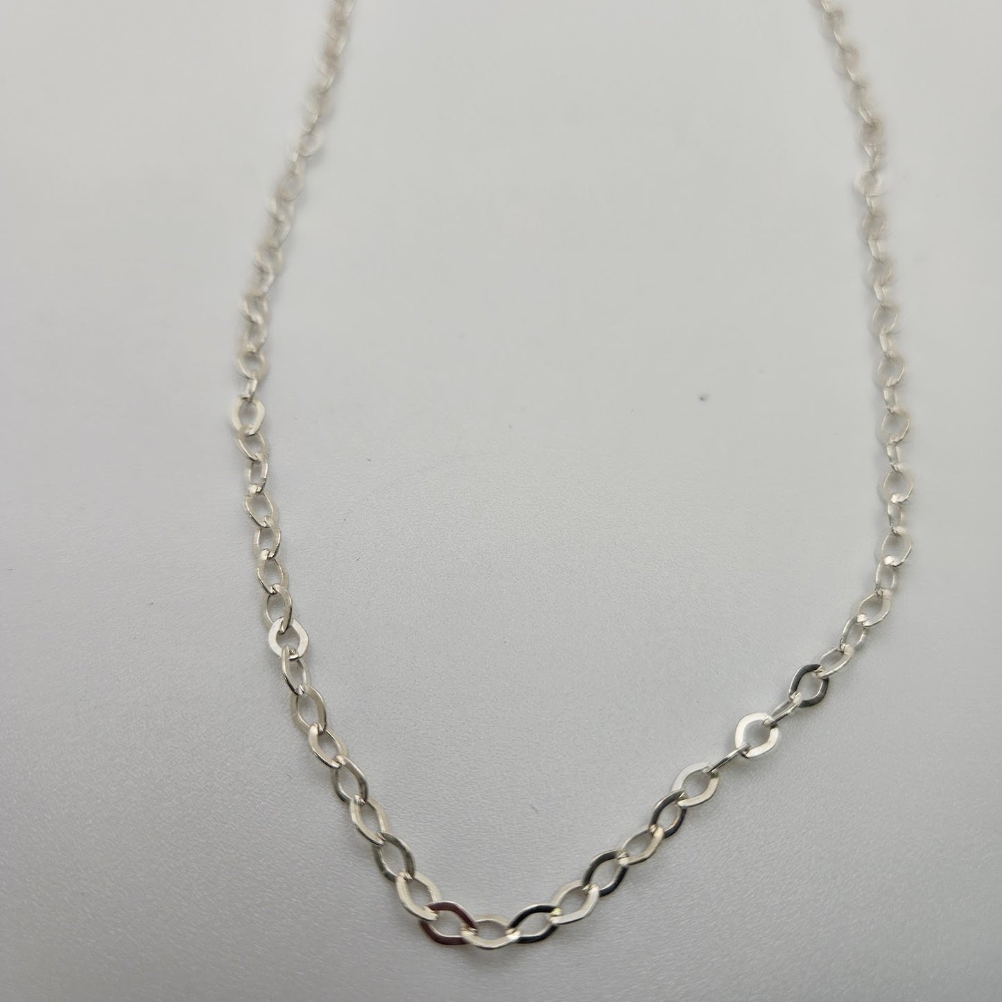 Sterling Silver Flat Oval Chain By The Foot.