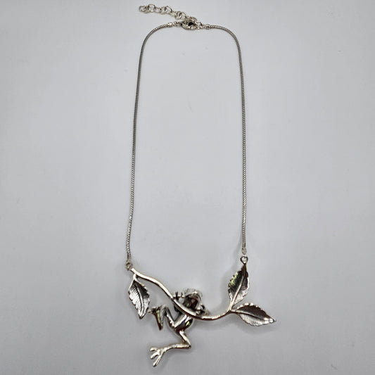 Sterling Silver Frog Necklace-Adjustable.
