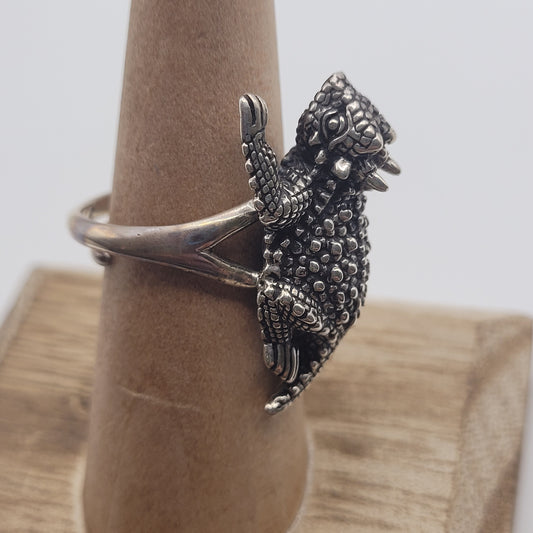 Sterling Silver Horny Toad Ring.
