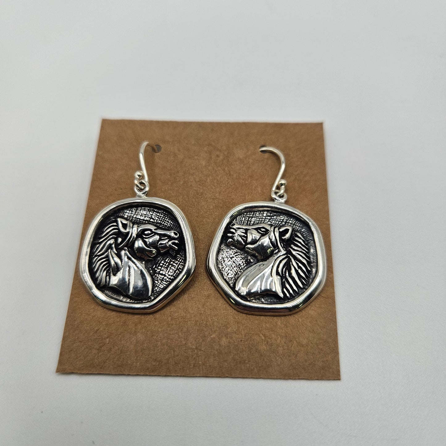 Sterling Silver Horse Coin Earrings.