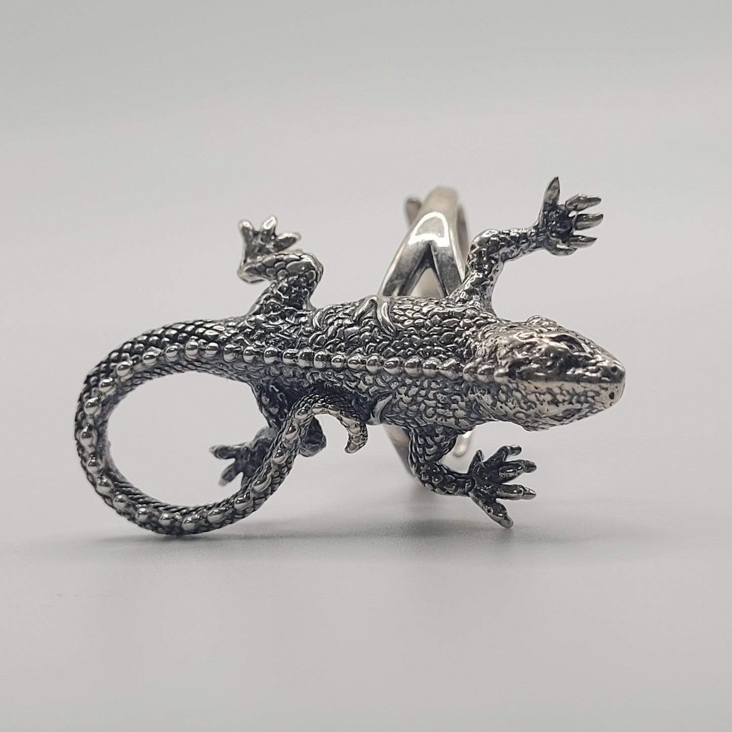 Sterling Silver Iguana Ring.