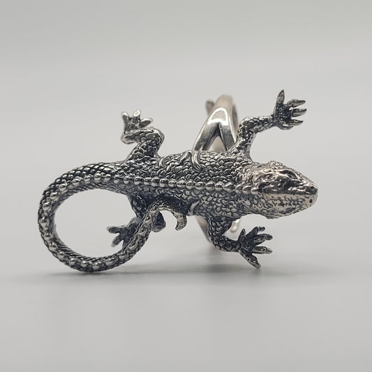 Sterling Silver Iguana Ring.