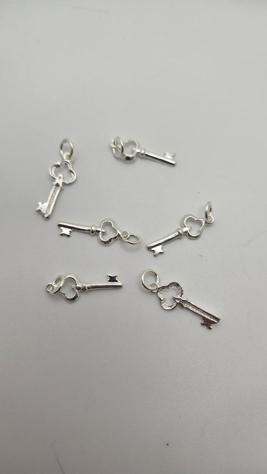 Sterling Silver Key Charm Single.