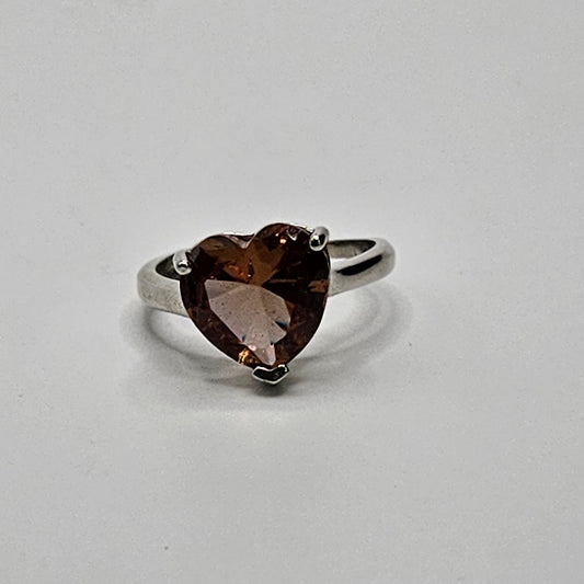Sterling Silver Lab Grown Alexandrite Heart Ring.