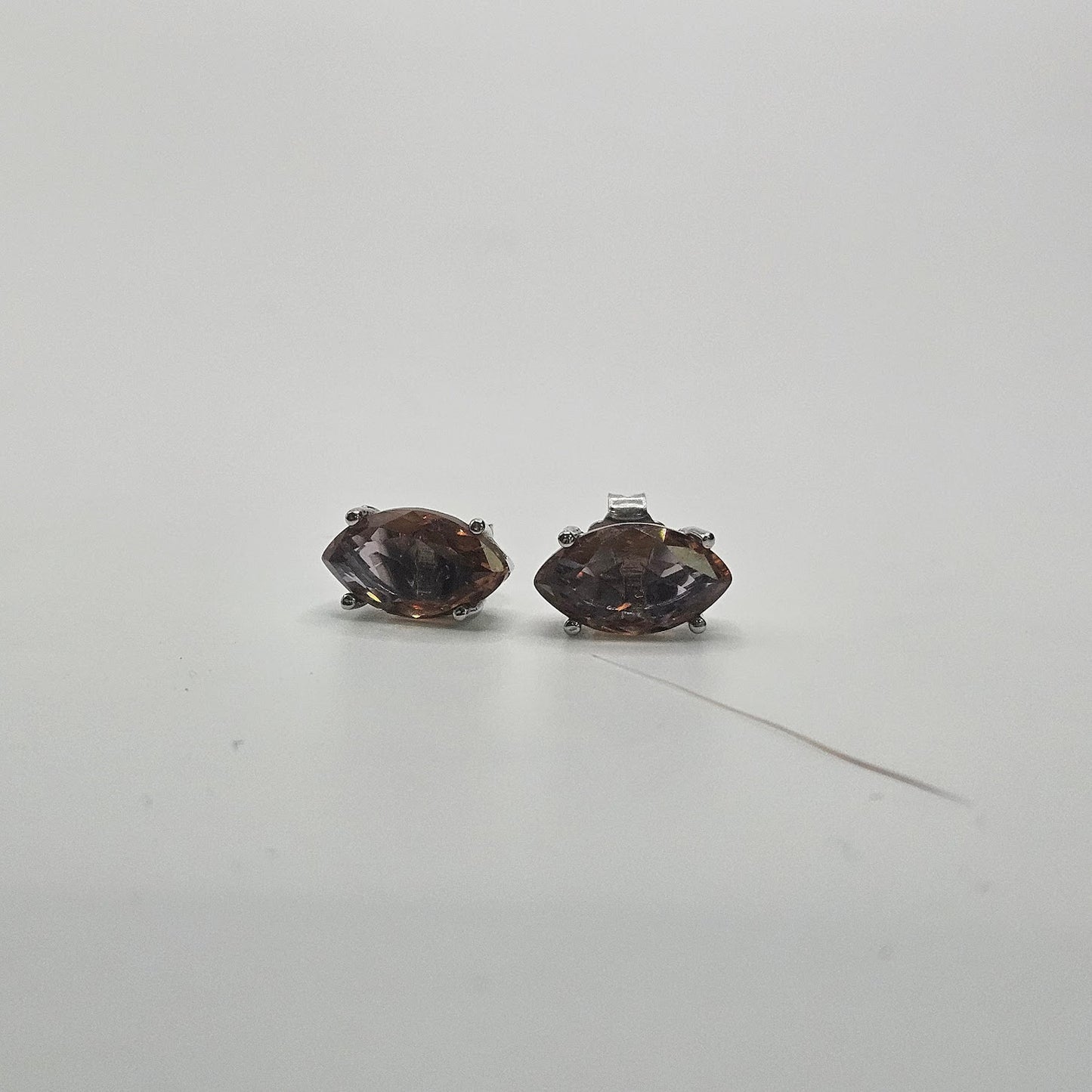 Sterling Silver Lab Grown Alexandrite Stud Earrings.