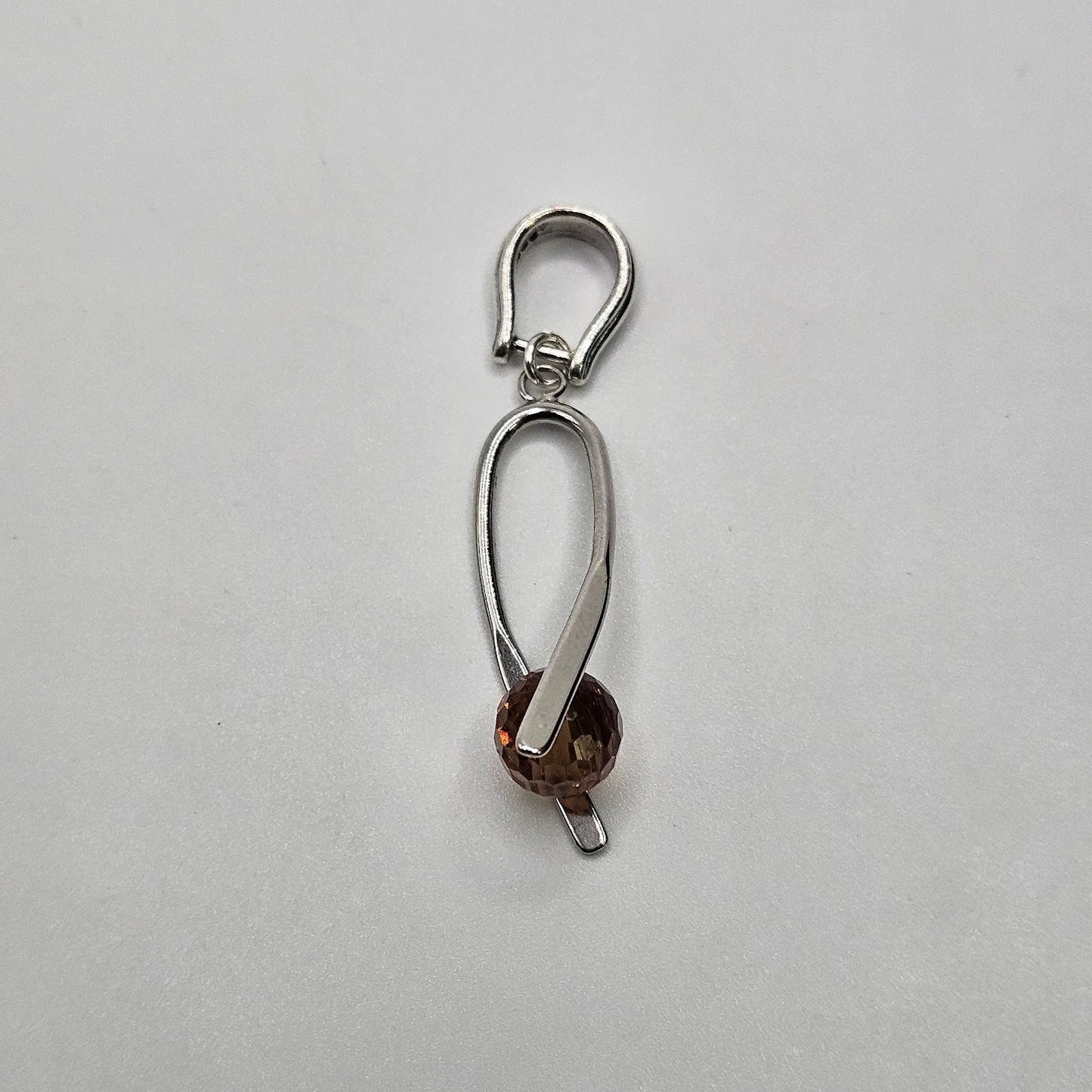 Sterling Silver Lab Grown Alexandrite Twisted Pendant.