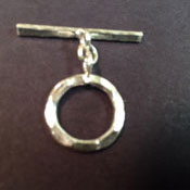 Sterling  Silver Large Hammered Toggle Clasp.