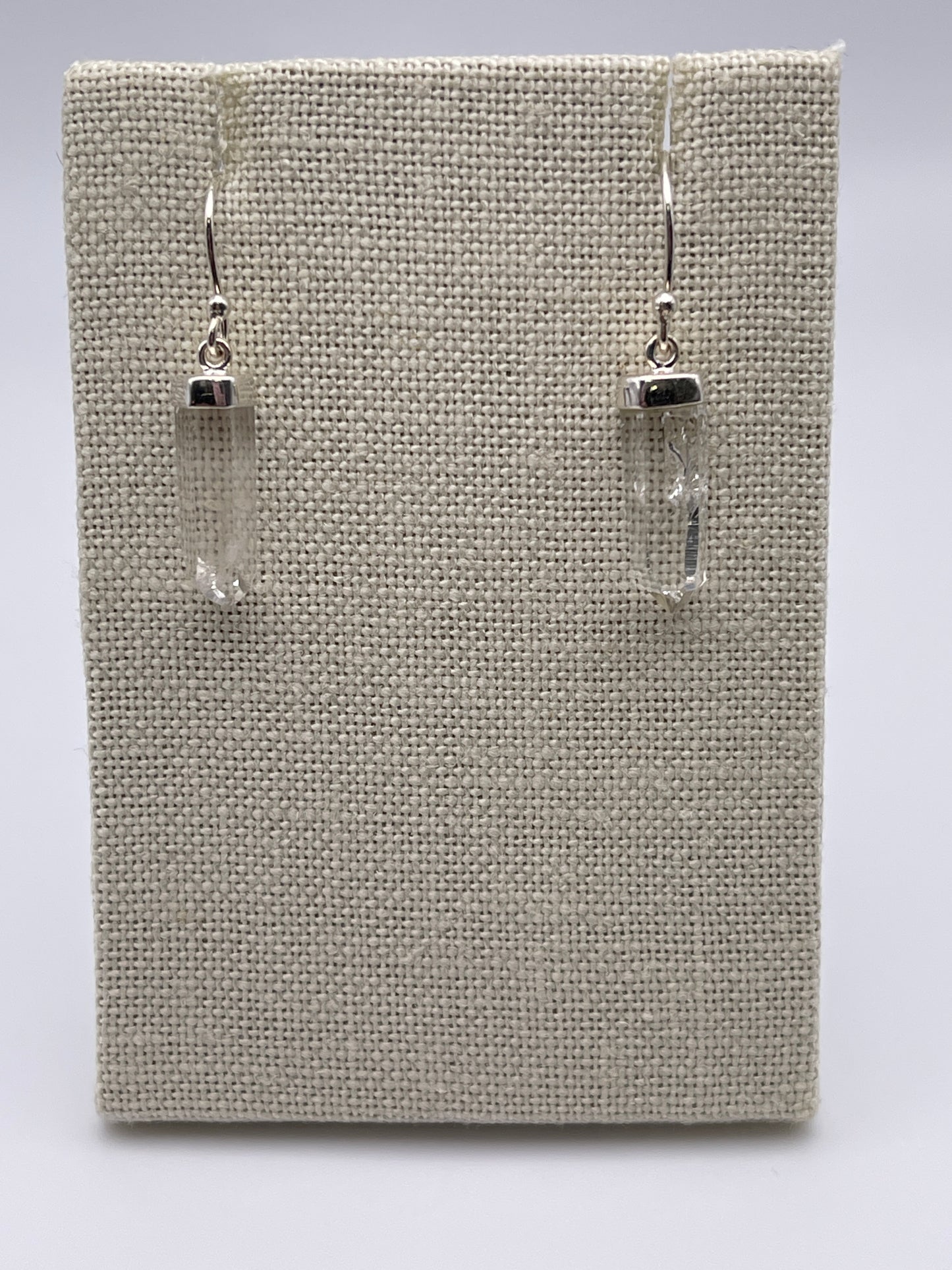 Sterling Silver Lemurian Quartz Earrings.