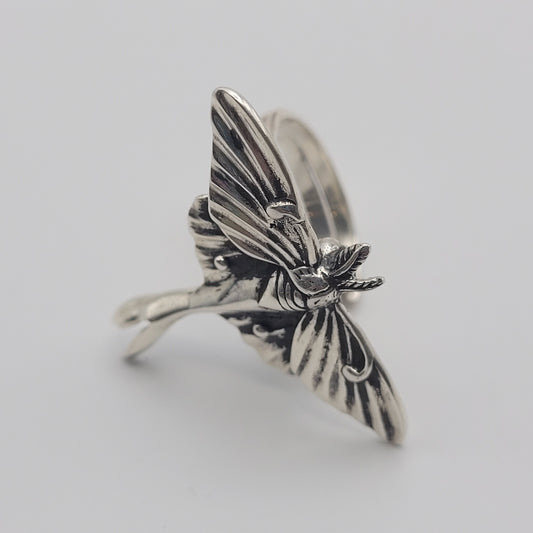 Sterling Silver Luna Moth Ring.