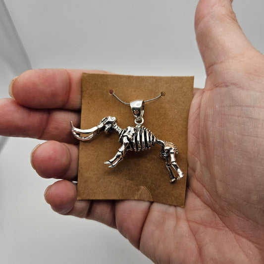 Sterling Silver Mammoth Skeleton Pendant.