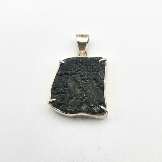 Sterling Silver Moldavite Pendant 1 inch 234.99.
