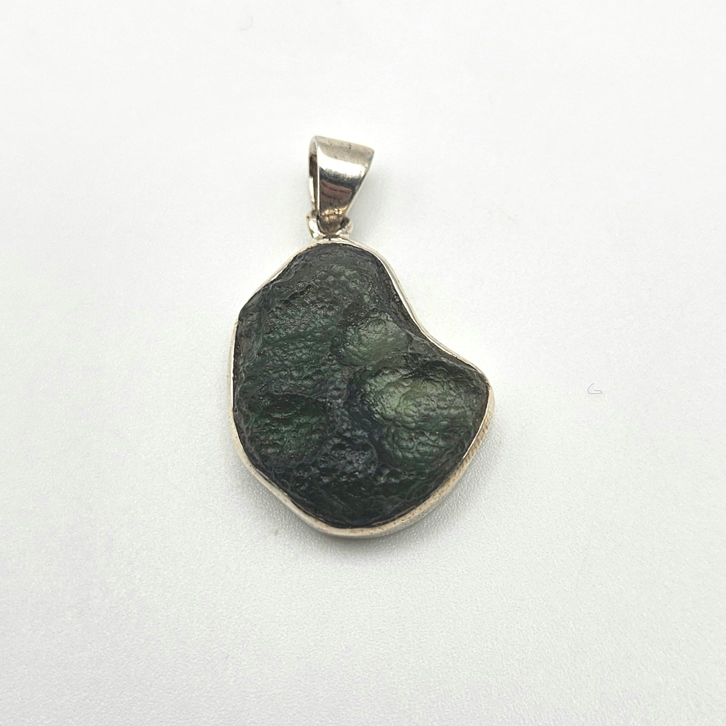 Sterling Silver Moldavite Pendant 1 inch 241.99.