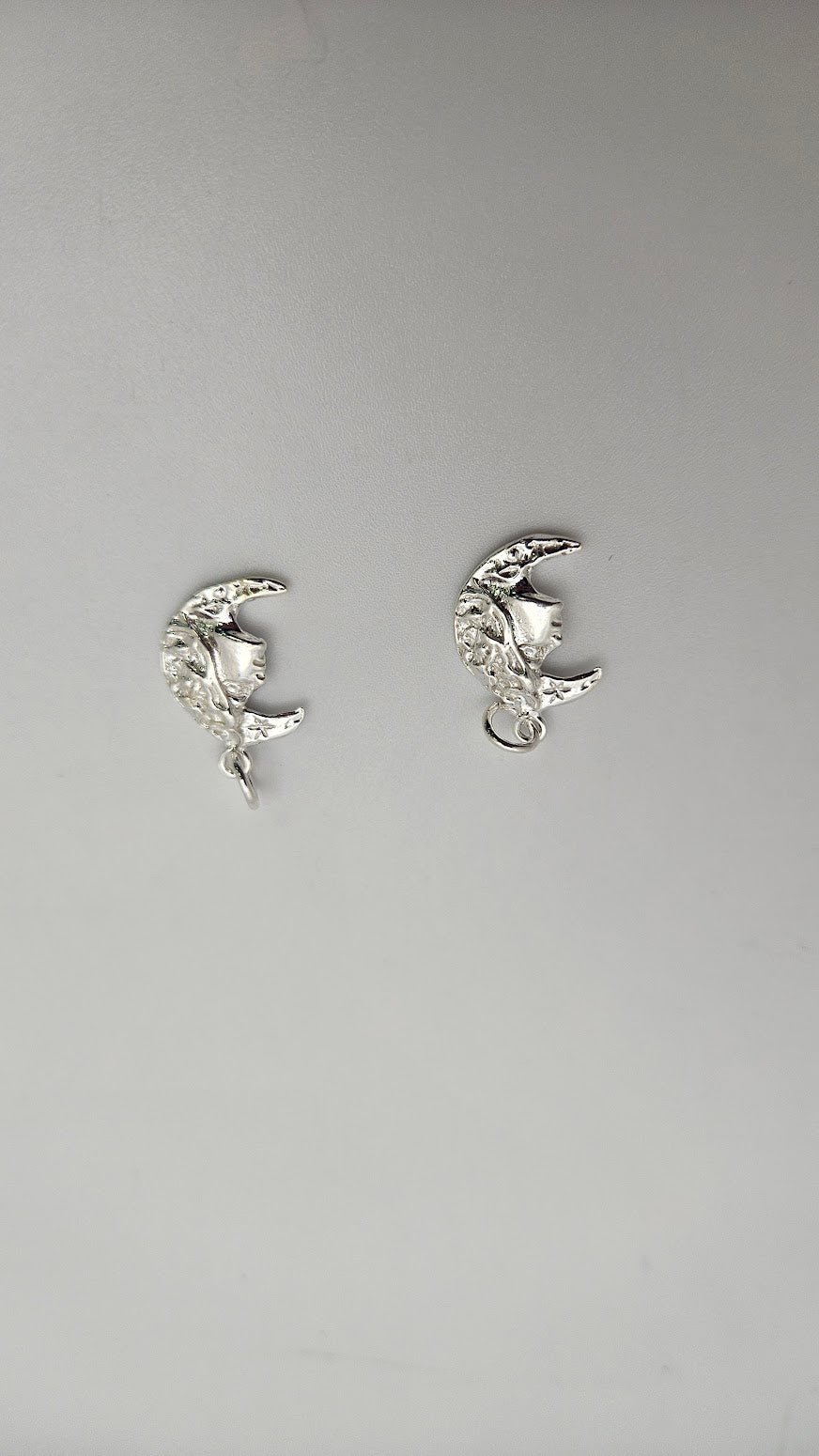 Sterling Silver Moon Charm Single.