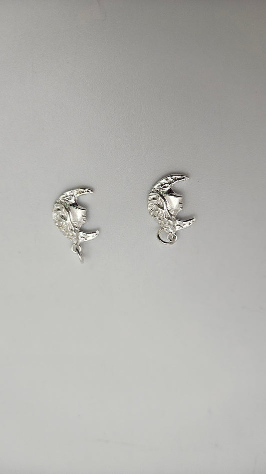 Sterling Silver Moon Charm Single.