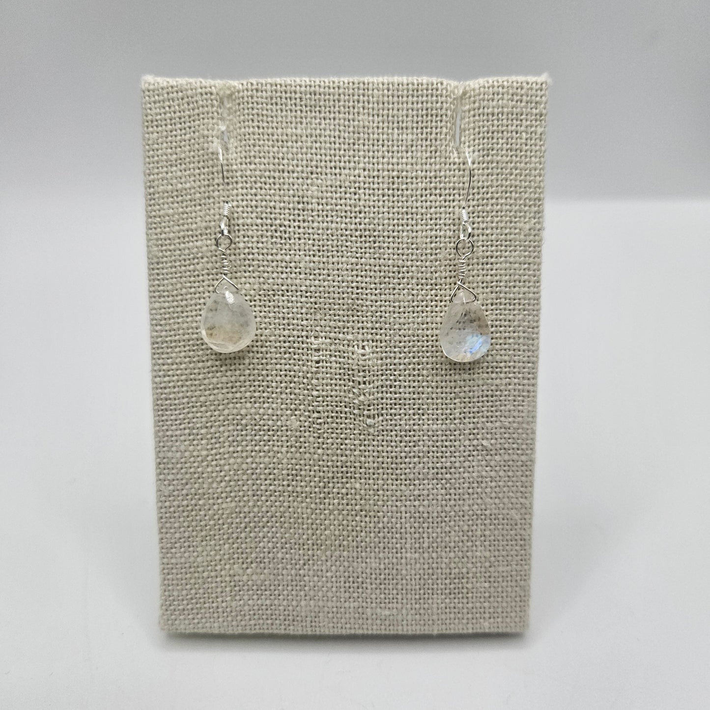 Sterling Silver Moonstone Drop Earrings.