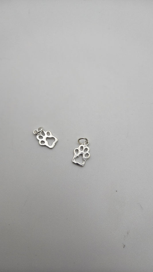Sterling Silver Paw Charm Single.