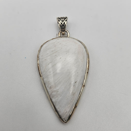Sterling Silver Pear Shape Scolosite Pendant 2.25 inch.