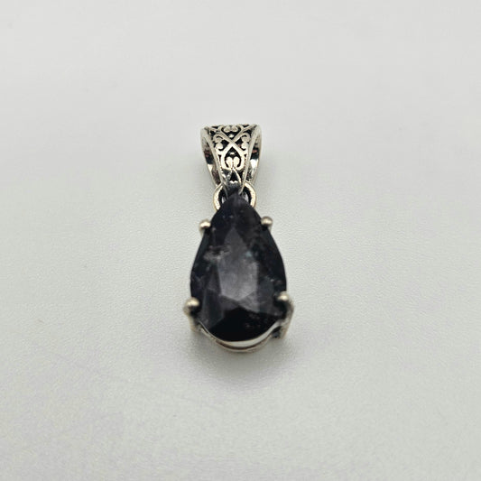 Sterling Silver Pear Shaped Cacoxenite Pendant 1 inch.