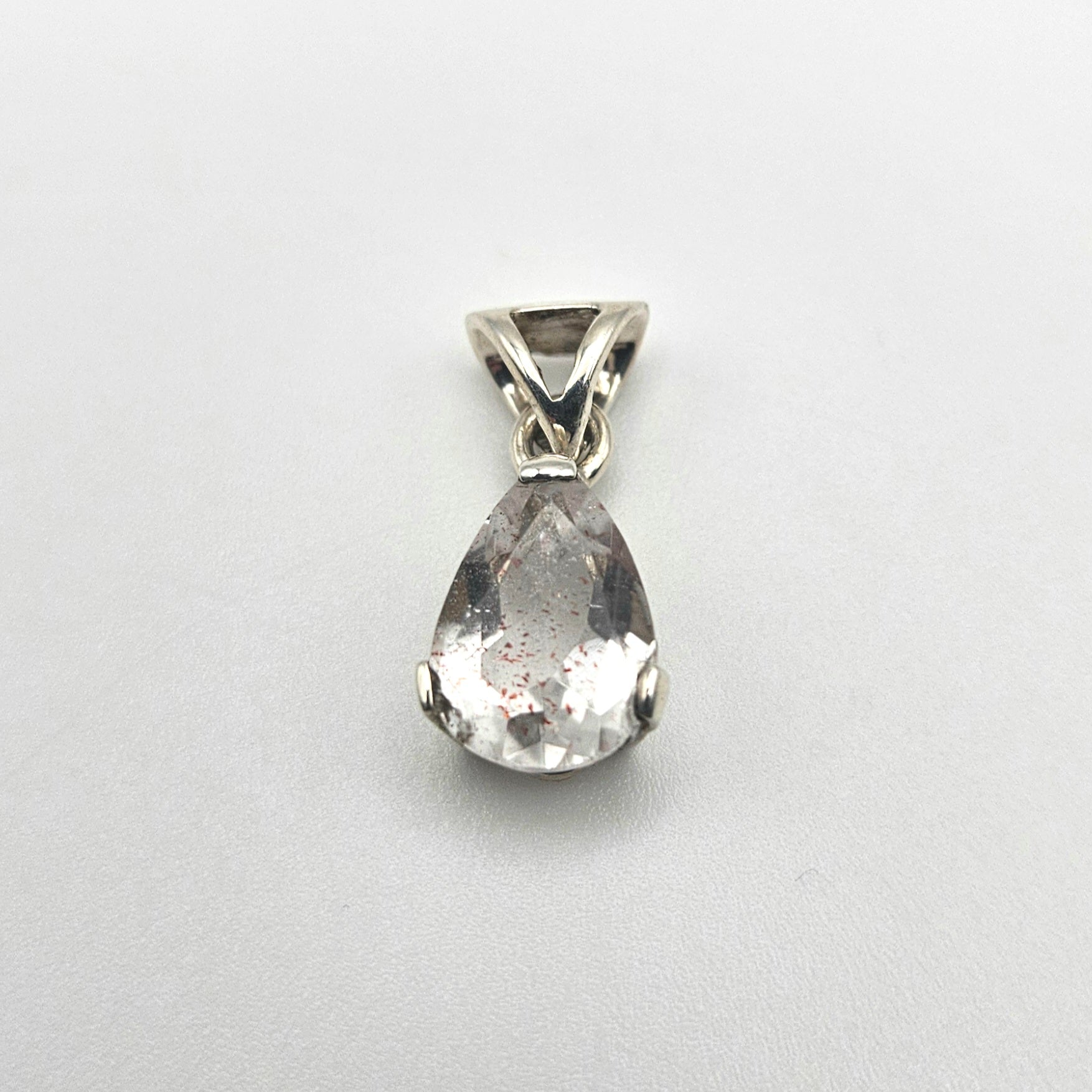 Sterling Silver Pear Shaped Super Seven Pendant 1 inch.