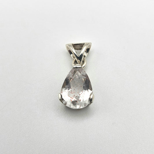 Sterling Silver Pear Shaped Super Seven Pendant 1 inch.