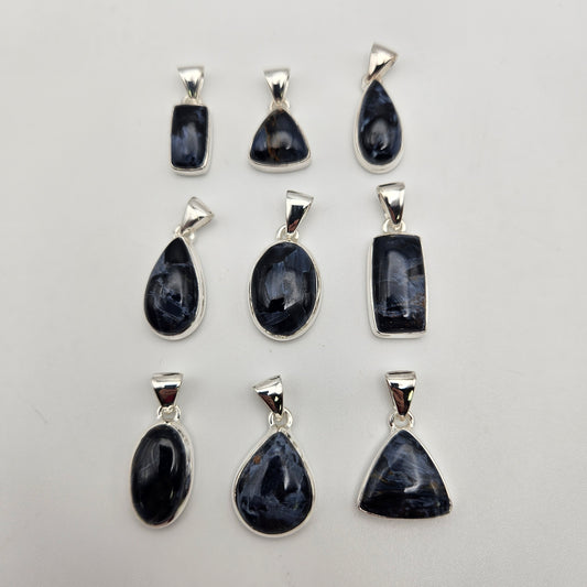 Sterling Silver Pietersite Bezel Pendant.