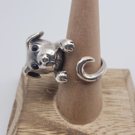 Sterling Silver Puppy Ring.