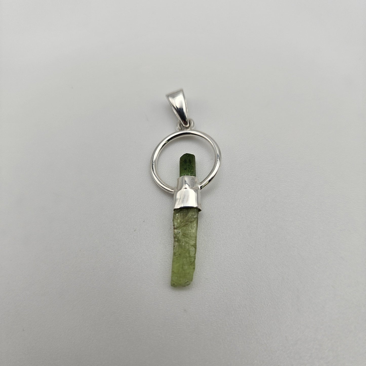 Sterling Silver Round Rough 2 Stone Pendant