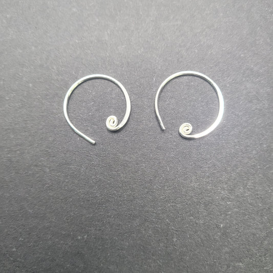 Sterling Silver Round Swirl Ear Wire Sold By Pair.