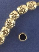 Sterling Silver Small Barrel Bead with Sunflower 6mm.