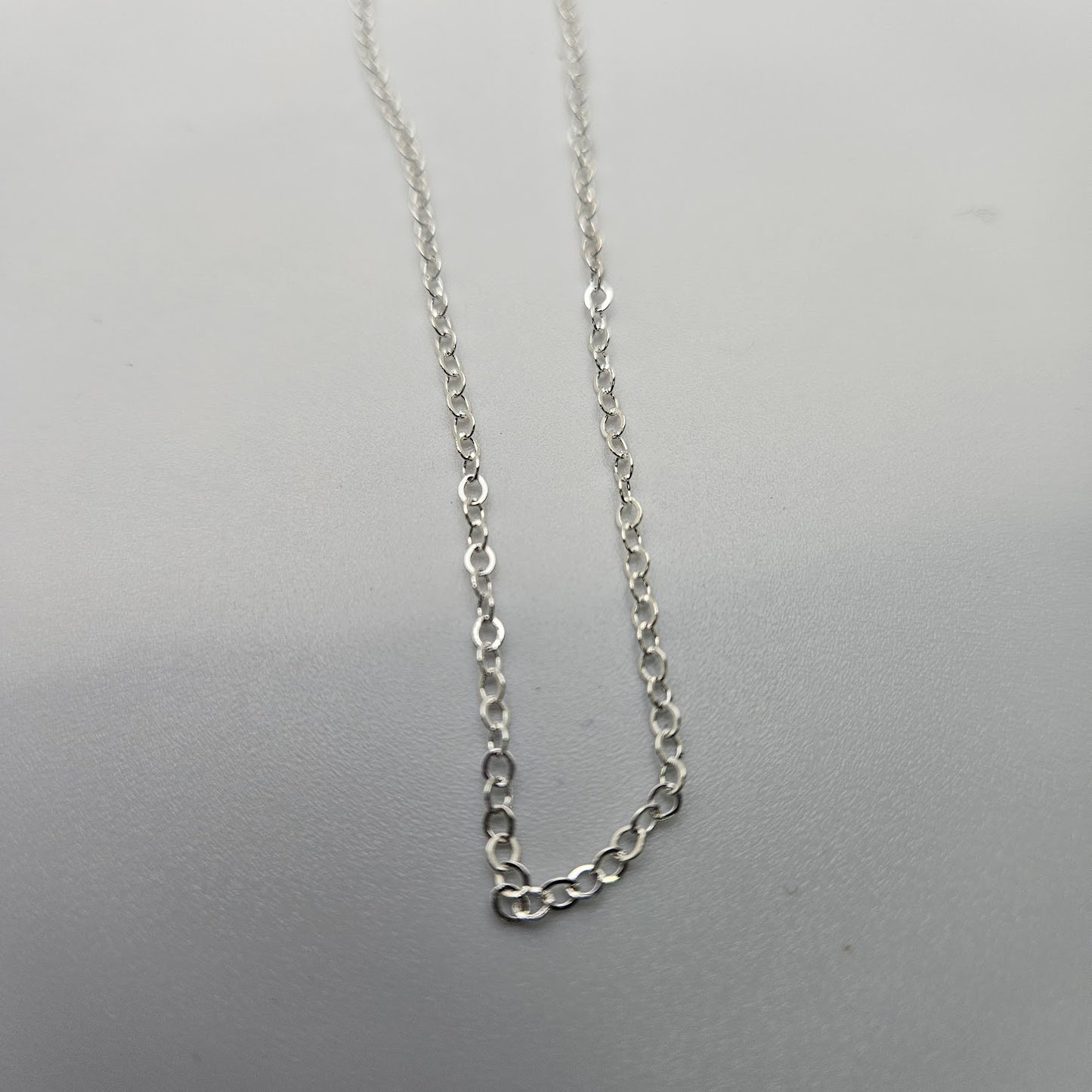 Sterling Silver Small Flat Oval Link Chain By The Foot.
