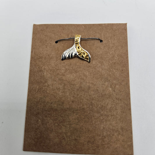 Sterling Silver Small Mermaid Tail Pendant.